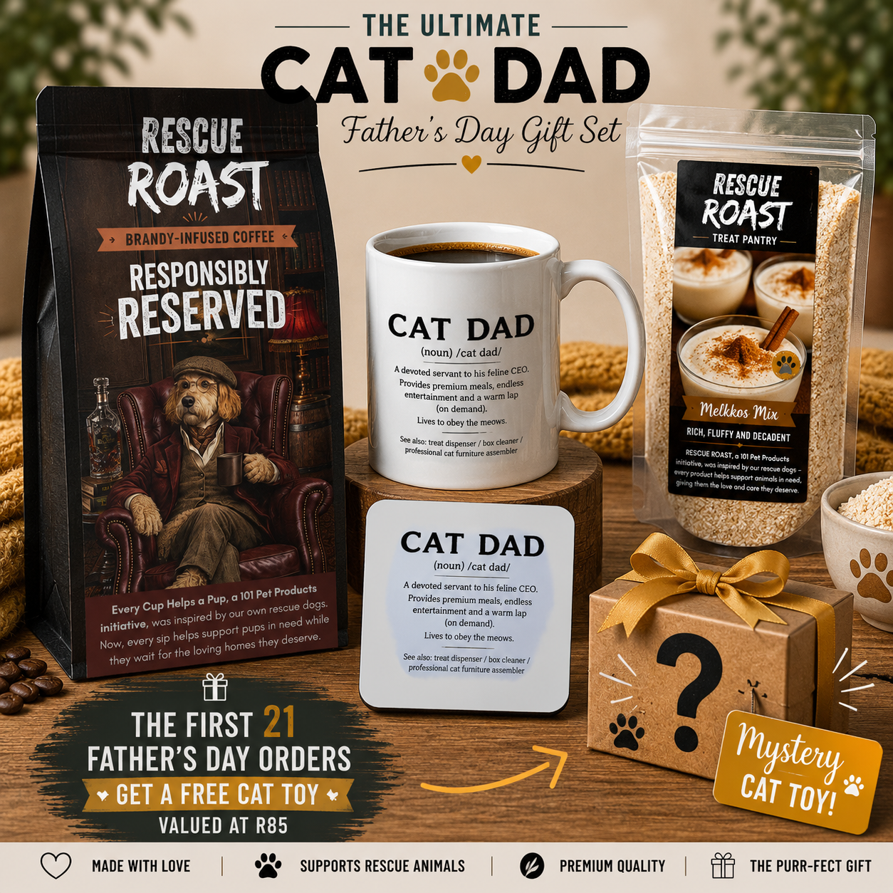 🐾🥃 THE ULTIMATE CAT DAD FATHER'S DAY BRANDY INFUSED GIFT SET 🥃🐾