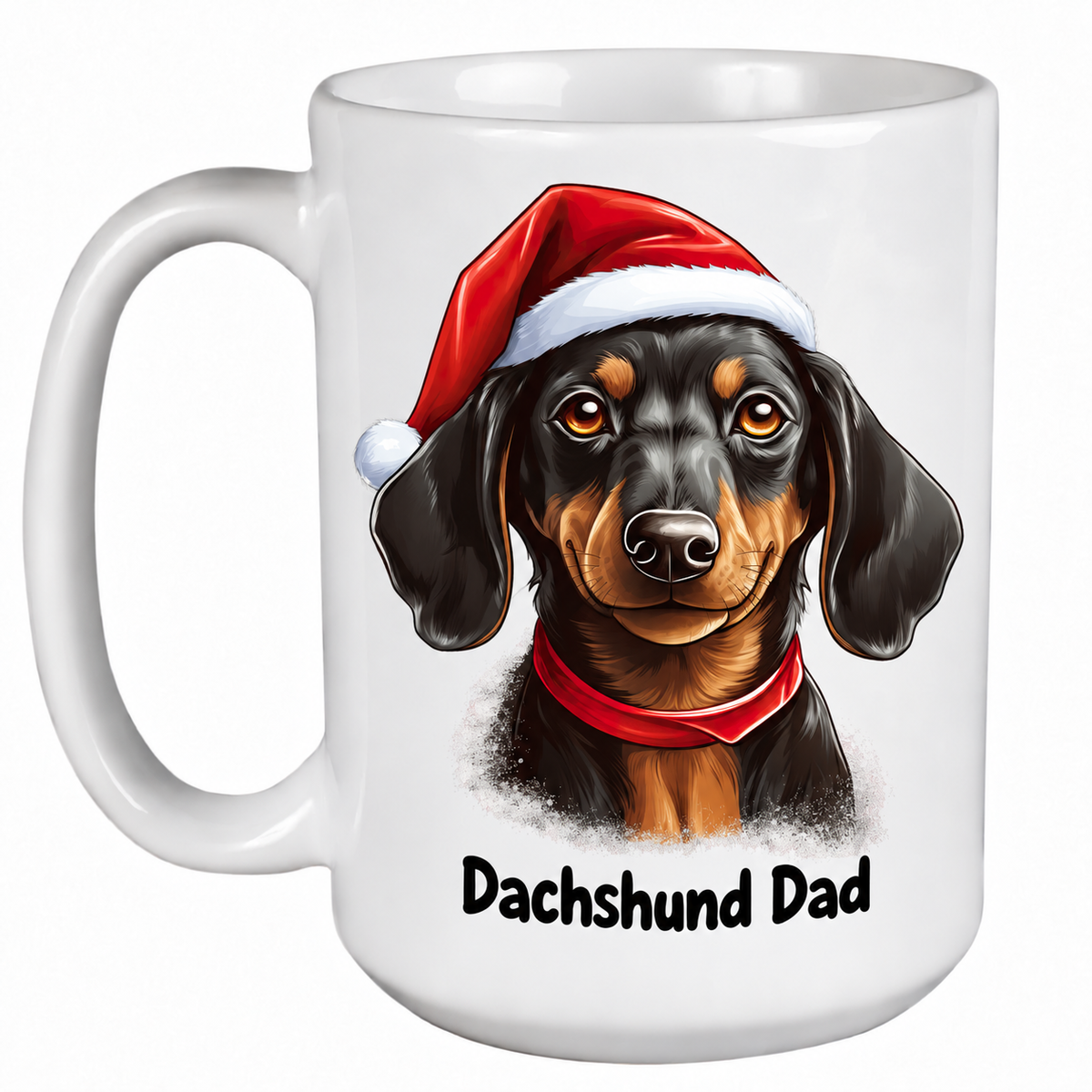 Dachshund Black (Face) - 450ml Christmas Mug