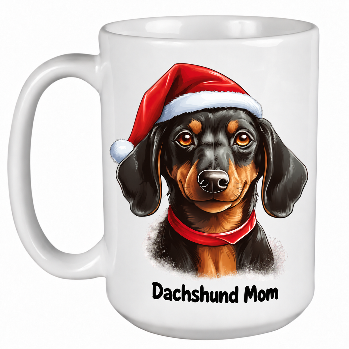 Dachshund Black (Face) - 450ml Christmas Mug