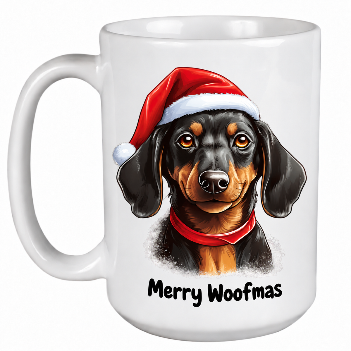 Dachshund Black (Face) - 450ml Christmas Mug