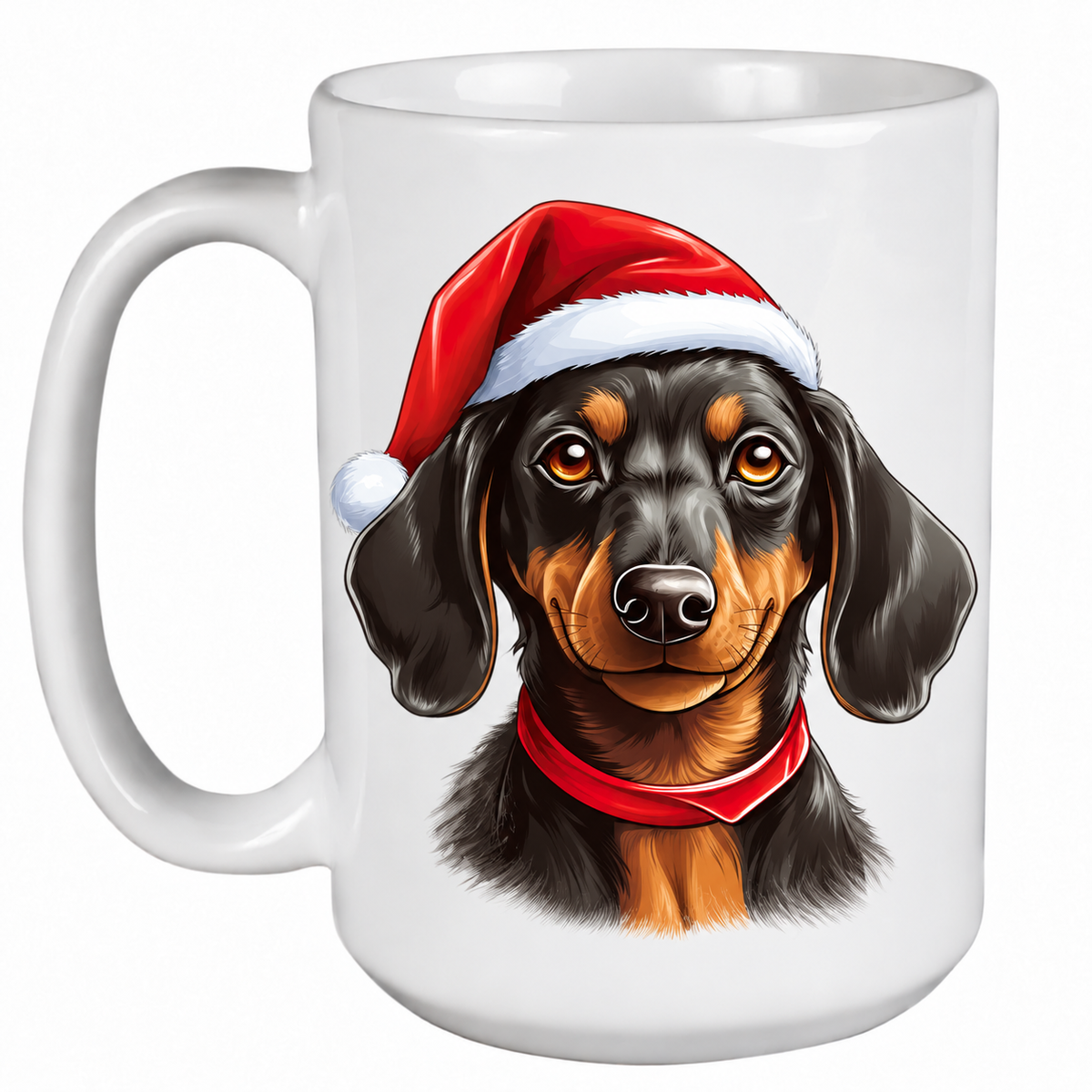 Dachshund Black (Face) - 450ml Christmas Mug