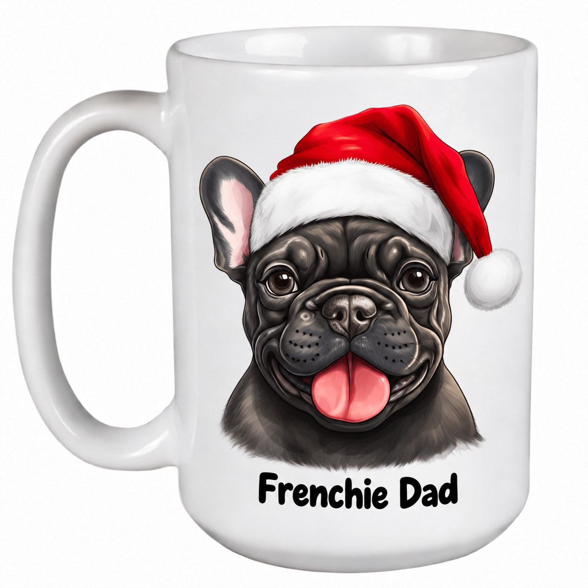 French Bulldog Black (Face) - 450ml Christmas Mug