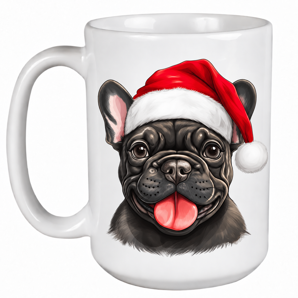 French Bulldog Black (Face) - 450ml Christmas Mug
