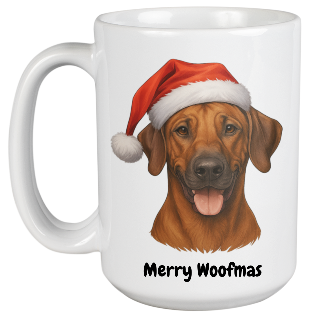 450ml Christmas Mug - Rhodesian Ridgeback