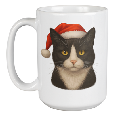 450ml Christmas Mug - Tuxedo Cat