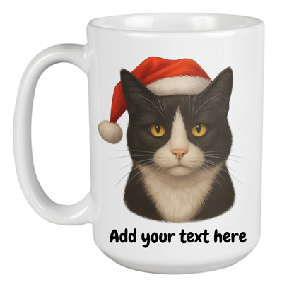 450ml Christmas Mug - Tuxedo Cat