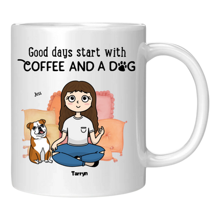 Personalised Mug - Good Days start with Coffee and Dogs