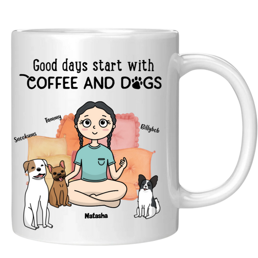 Personalised Mug - Good Days start with Coffee and Dogs