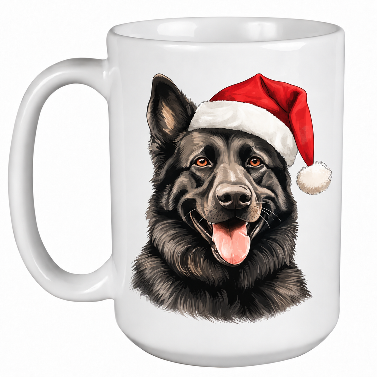Rescue Roast® Black German Shepherd Christmas mug – no text