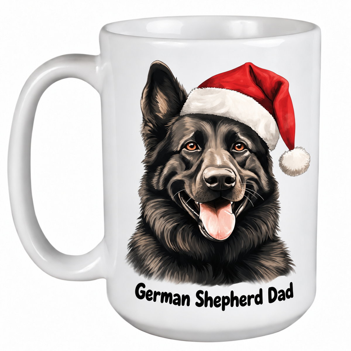 Rescue Roast® Black German Shepherd Christmas mug – Dad