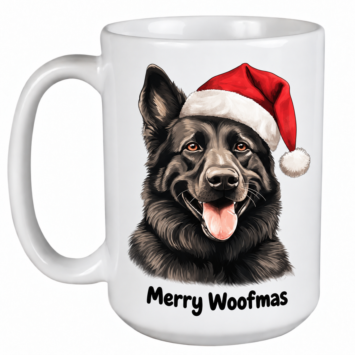 Rescue Roast® Black German Shepherd Christmas mug – Woofmas