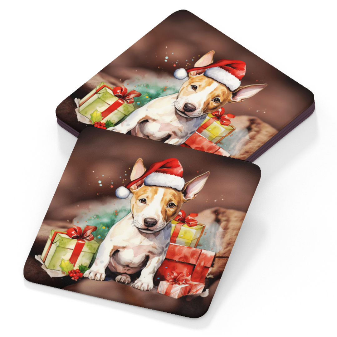 Bullterrier Coaster - Christmas Design C