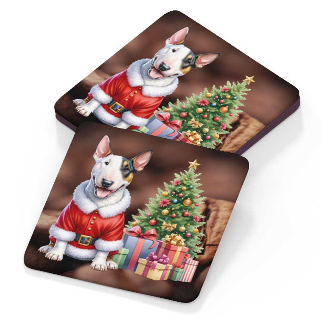 Bullterrier Coaster - Christmas Design A