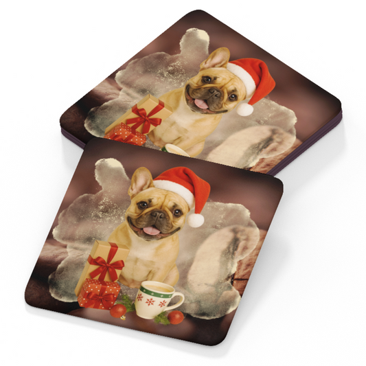 Frenchie Coaster - Christmas Design B