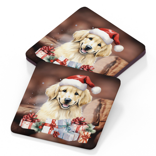 Golden Retriever Coaster - Christmas Design C
