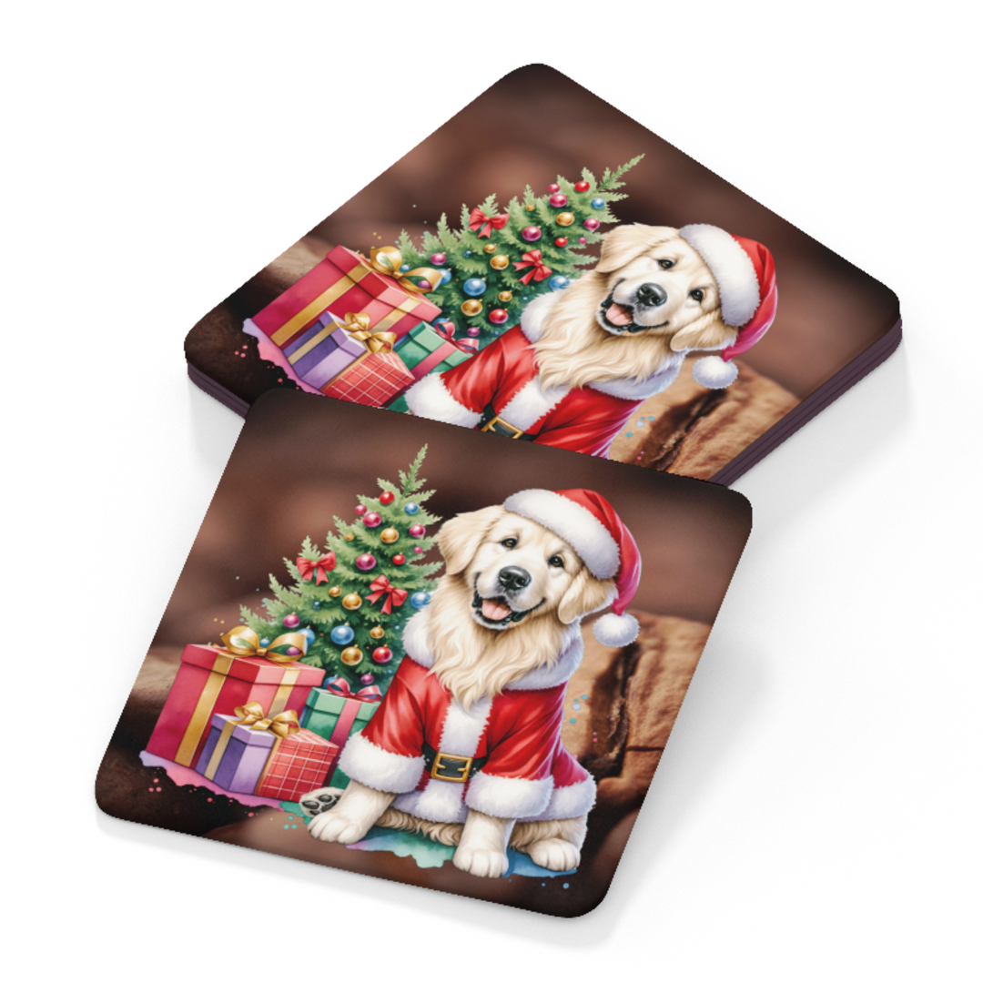 Golden Retriever Coaster - Christmas Design A