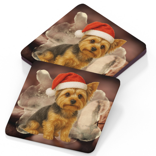 Yorkie Coaster - Christmas Design B