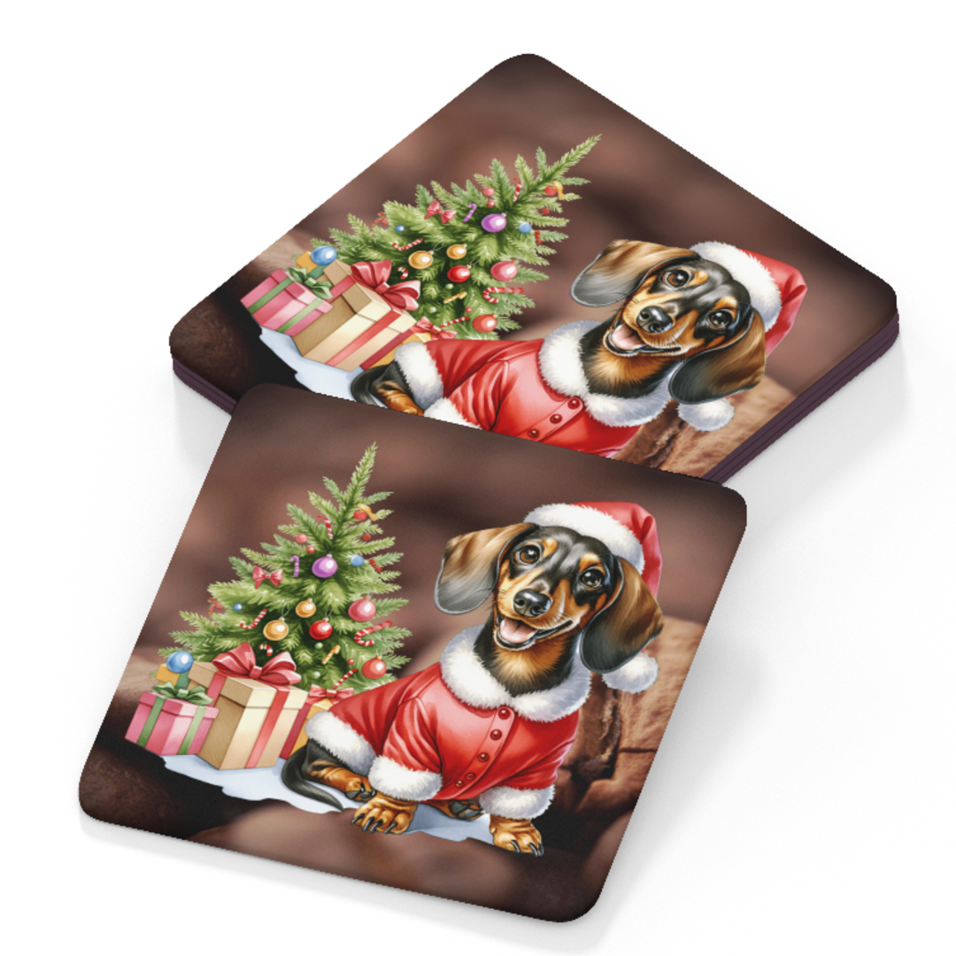 Dachshund Coaster - Christmas Design A