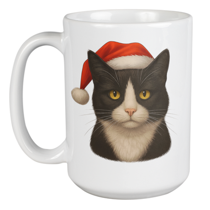 Tuxedo Cat Christmas Mug