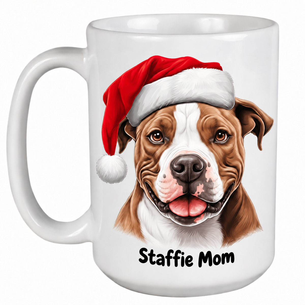 Rescue Roast® Staffie Christmas mug – Mom