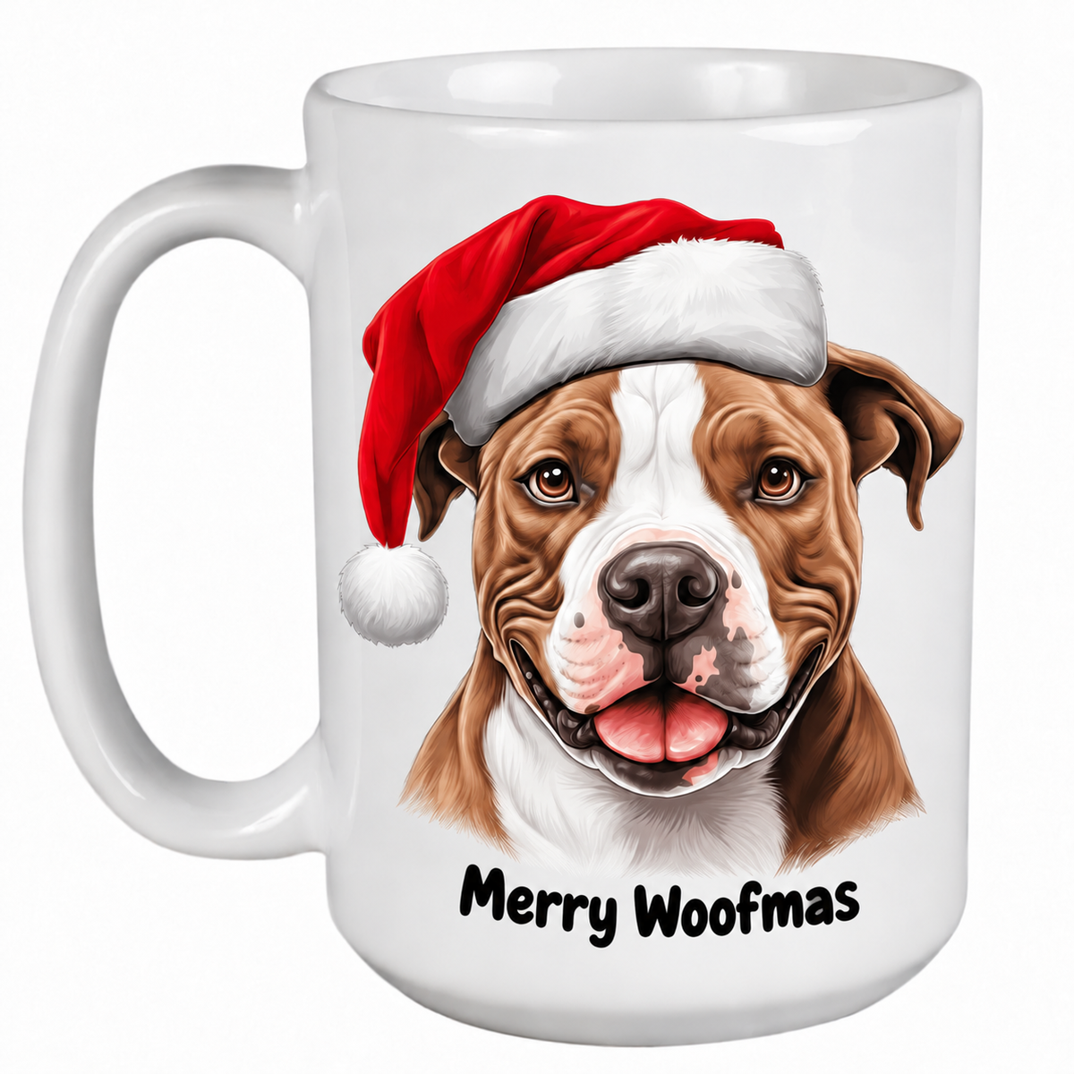 Rescue Roast® Staffie Christmas mug – Woofmas