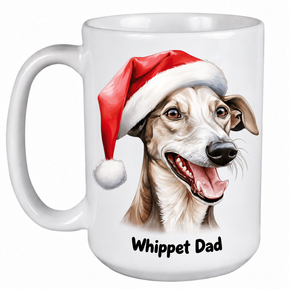 Rescue Roast® Whippet Christmas mug – Dad